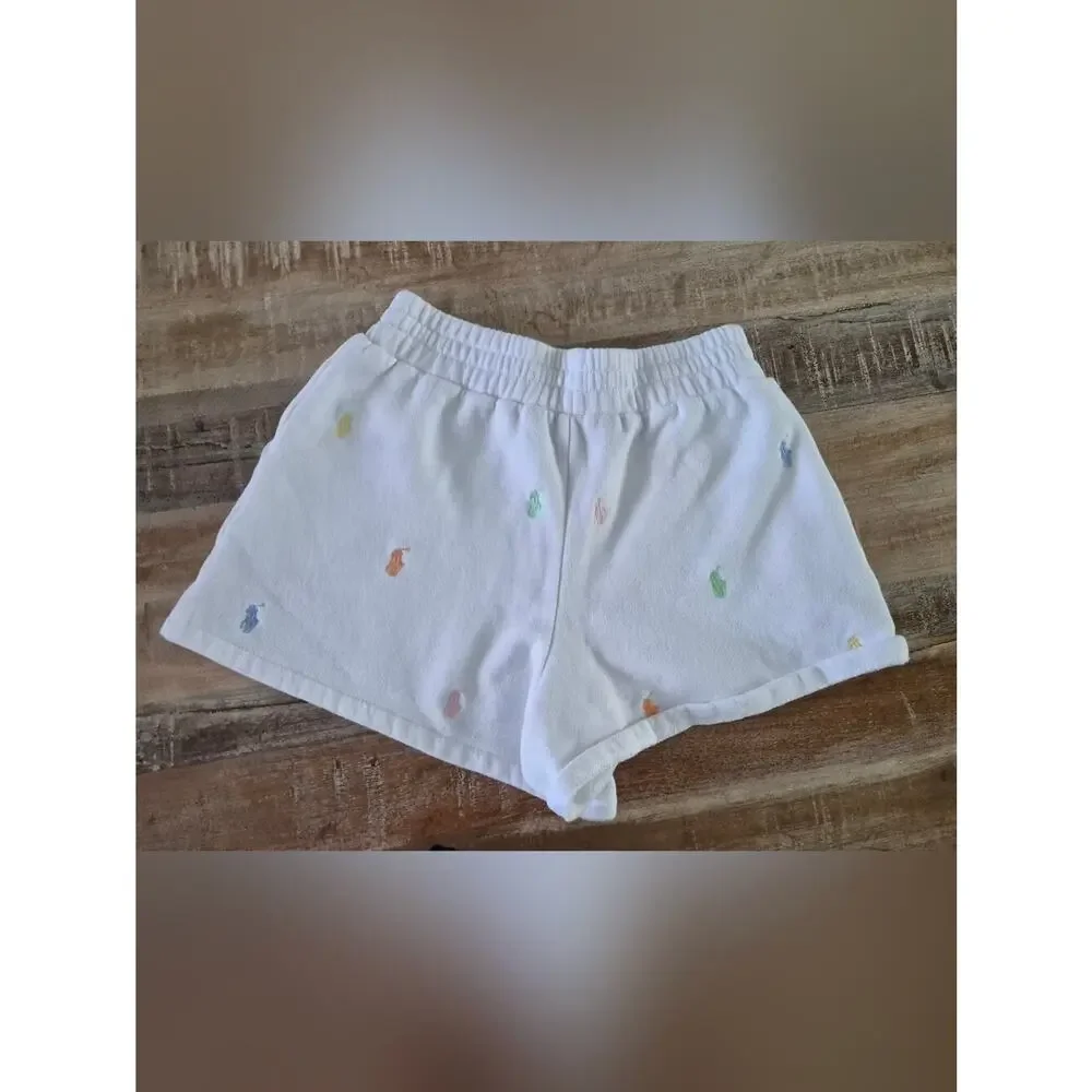 Polo Ralph Lauren Girls Shorts Bundle Size 8-10  Blue White 2pc Set.